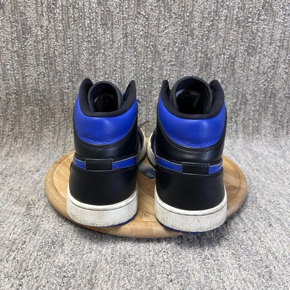 Jordan Air Jordan 1 Men Size 10.5 Mid Hyper Royal Black Blue Sneakers 554724-077